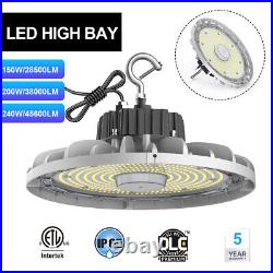 1-10Pack 150With240W UFO LED High Bay Light Dimmable Commercial Factory Warehouse