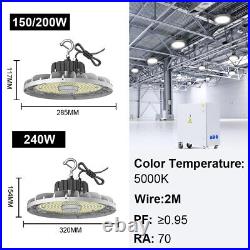 1-10Pack 150With240W UFO LED High Bay Light Dimmable Commercial Factory Warehouse