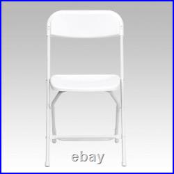 (10 PACK) 650 Lbs Weight Capacity Commercial Quality White Plastic Folding Chair