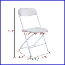 (10 PACK) Commercial Wedding Quality Stackable Plastic Folding Chairs White