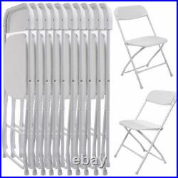 (10 PACK) Commercial Wedding Stackable 10PCS Plastic Folding Chairs White