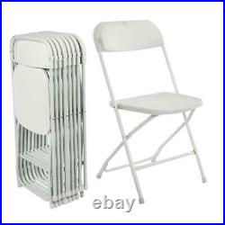 (10 PACK) Commercial Wedding Stackable 10PCS Plastic Folding Chairs White