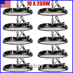 10 Pack 200W UFO LED High Bay Light Factory Warehouse Commercial Light Fixtures