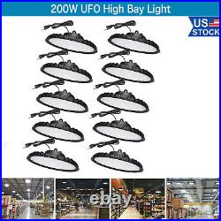 10 Pack 200W UFO Led High Bay Light Commercial Warehouse Industrial Factory Lamp