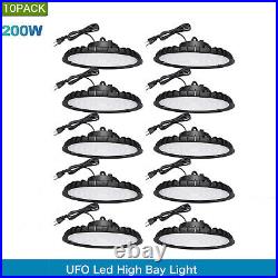 10 Pack 200W UFO Led High Bay Light Gym Factory Commercial Warehouse Shop Light