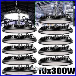 10 Pack 300W UFO LED High Bay Light Warehouse Industrial Commercial Garage Lamp