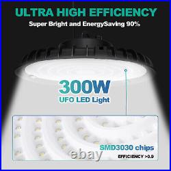 10 Pack 300W UFO Led High Bay Light Industrial Commercial Factory Warehouse Lamp