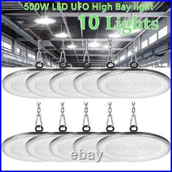 10 Pack 500W UFO Led High Bay Light Factory Commercial Warehouse Light Fixtures