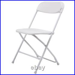 10 Pack Commercial Plastic Folding Chairs Wedding Party Stackable White