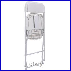 10 Pack Commercial Plastic Folding Chairs Wedding Party Stackable White
