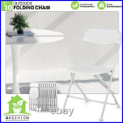 10 Pack White Foldable ChairSTEEL FRAMEPortable Commercial Event Plastic Seat