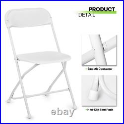 10 Pack White Foldable ChairSTEEL FRAMEPortable Commercial Event Plastic Seat