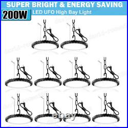 10 Packs 200W UFO Led High Bay Light Factory Warehouse Commercial Led Shop Light