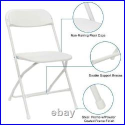 10 Pieces Commercial Plastic Folding Chairs Stackable Picnic Party Dining Seats