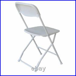 10 White Plastic Folding Chair Commercial Event Party 300 lb Capacity Chairs
