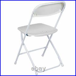 10 White Plastic Folding Chair Commercial Event Party 300 lb Capacity Chairs