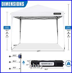 10'X10' Pop up Canopy Tent Ez Commercial Portable Instant Gazebo, Waterproof Fol