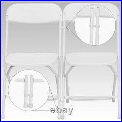 (100 PACK) 650 Lbs Capacity Commercial Quality White Plastic Folding Chairs