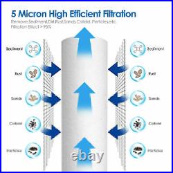 100 Pack 1/5/10/20/25/50 Micron 10x2.5 PP Sediment Water Filter Whole House RO