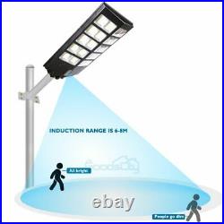 1000/1600W Solar Street Light 100000000LM Commercial Security LED Road Lamp+Pole