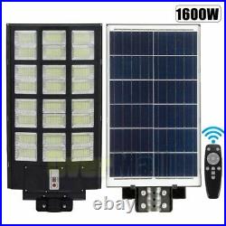 1000000000LM 1600W Solar LED Street Light Commercial Outdoor IP67 Road Lamp+Pole