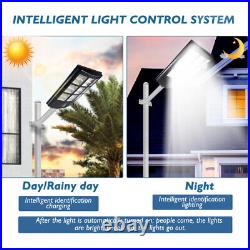 100000LM 1600W Watts Commercial Solar Street Light Dusk-Dawn Road Lamp With Pole