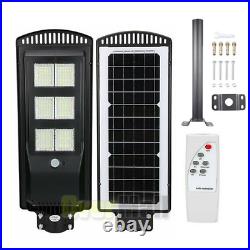 1000W Commercial Solar Street Light Dusk to Dawn LED Parking Lot Road Lamp+Pole