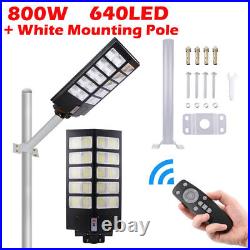 1000W Commercial Solar Street Light Motion Sensor Lamp Dusk To Dawn Road Lamp US