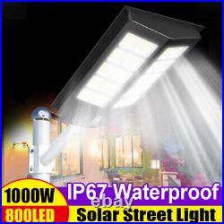 1000W Watts 990000000000LM Commercial Solar Street Light Dusk to Dawn Road Lamp