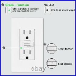 100PK GFCI Outlet 15 Amp 125V Tamper Resistant TR WR Receptacle for Wall Plate