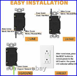 100PK GFCI Outlet 15 Amp 125V Tamper Resistant TR WR Receptacle for Wall Plate