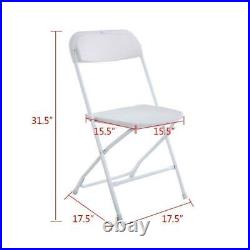 10PCS Plastic Folding Chairs Wedding Party Event Chair Commercial White
