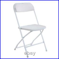 10PCS Plastic Folding Chairs Wedding Party Event Chair Commercial White