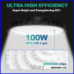 10Pack 100W Led UFO High Bay Light Industrial Commercial Warehouse Light Fixture