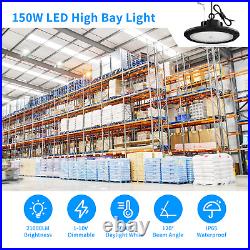 10Pack 150W UFO Led High Bay Light Factory Industrial Commercial Light Dimmable