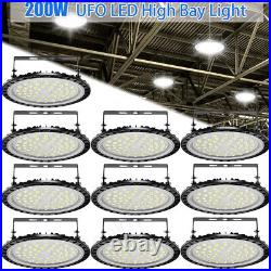 10X 200W UFO LED High Bay Light Garage Warehouse Industrial Commercial Fixture