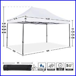 10x15 Ft Adjustable Pop Up Canopy Tent Heavy Duty Commercial Instant Canopies