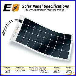 110W Flexible Authentic SunPower Brand Solar Panel Great for Marine and Camping