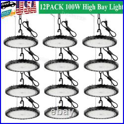 12 Pack 100W UFO Led High Bay Light Factory Warehouse Commercial Led Shop Lights