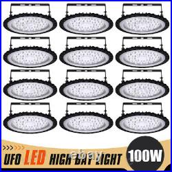 12 Pack 100W UFO Led High Bay Light Factory Warehouse Commercial Light Fixtures
