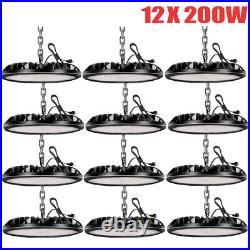 12 Pack 200W UFO LED High Bay Light Commercial Industrial Factory Warehouse Shop