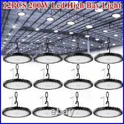 12 Pack 200W UFO Led High Bay Light Factory Warehouse Commercial Led Shop Lights