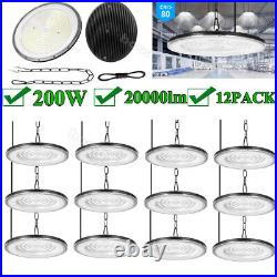 12 Pack 200W UFO Led High Bay Lights Commercial Warehouse Factory Light Fixture