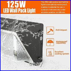 125W LED Wall Pack Light 5500K White Commercial Lighting IP65 Dusk-to-Dawn 2pack