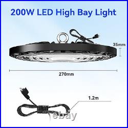 12Pcs 200W UFO Led High Bay Light Industrial Commercial Garage Shop Light 6000K