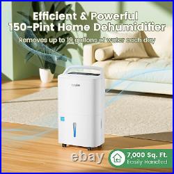 150-Pint Dehumidifier with Built-in Pump for Commercial Spaces & Large Rooms