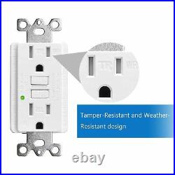 15Amp GFCI Outlet Receptacle with Wall Plate LED Indicator ETL Listed White 20PK