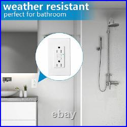 15Amp GFI GFCI Outlet Receptacle Tamper Resistant Weather Resistant White 40Pack
