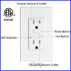 15Amp GFI GFCI Outlet Receptacle Tamper Resistant Weather Resistant White 40Pack