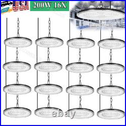 16 Pack 200W UFO Led High Bay Light Factory Warehouse Commercial Led Shop Lights